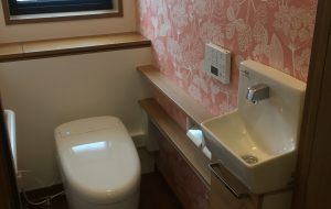 トイレ改修手洗い器新規設置　