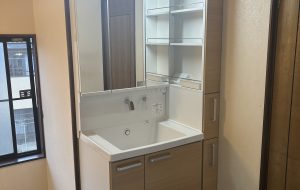 ミニキッチンから洗面へ取替事例